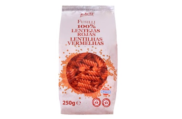 Fusilli 100% lentejas rojas Felicia (sin gluten) de Mercadona