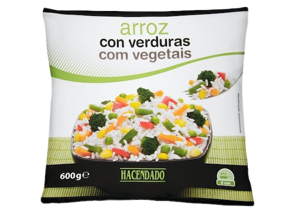 arroz con verduras congelado